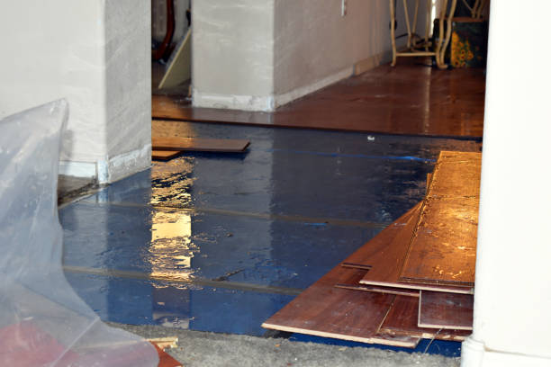 Professional Flood Damage Restoration technician working in Maribel, WI